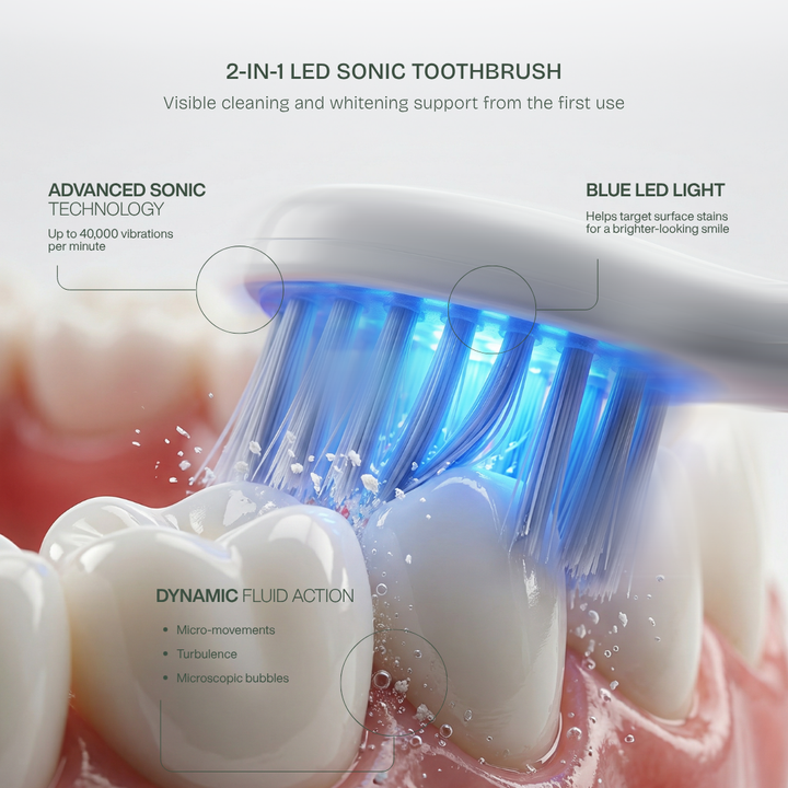 Sonic LED Toothbrush — 2-in-1 Cleaning & Whitening
