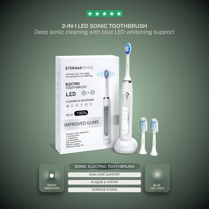 Sonic LED Toothbrush — 2-in-1 Cleaning & Whitening
