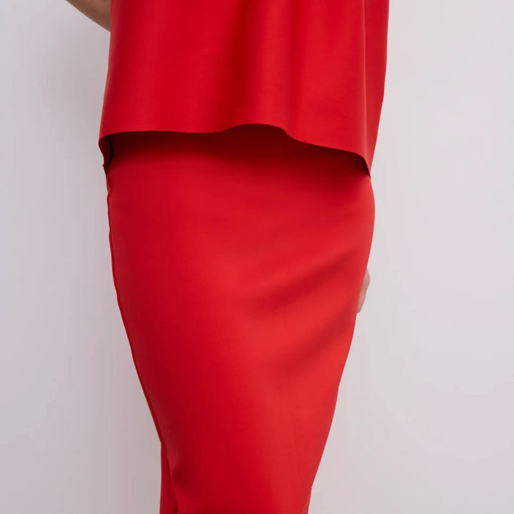 Rouched Tube Dress in Red