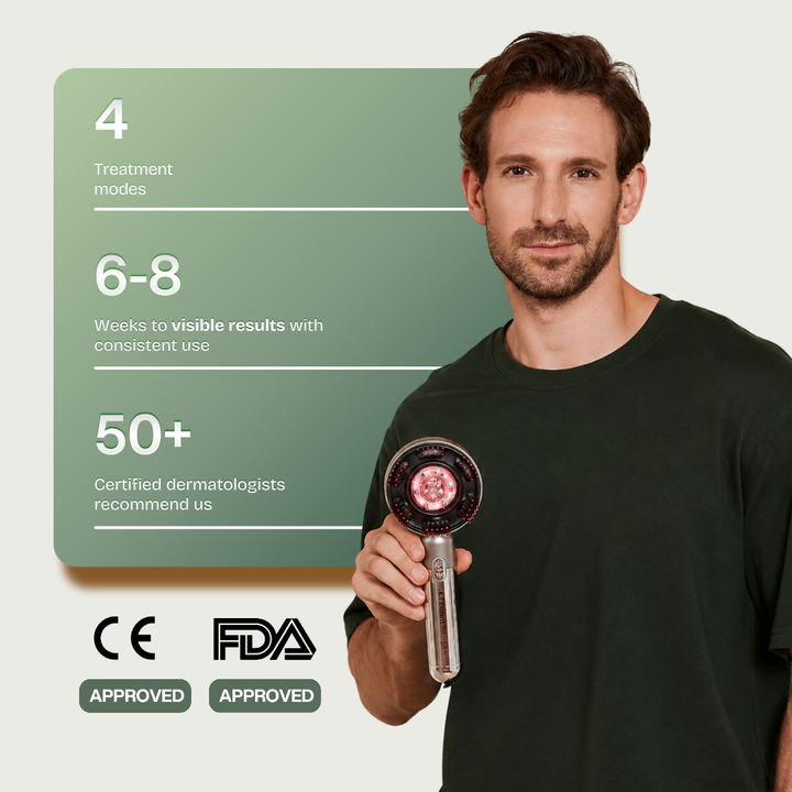 Hair Growth LED Comb — 850nm Infrared + EMS Microcurrent
