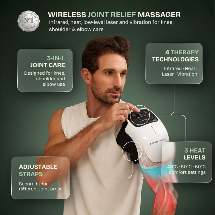 Cordless Knee Massager — Infrared, Heat, Vibration & Laser Therapy