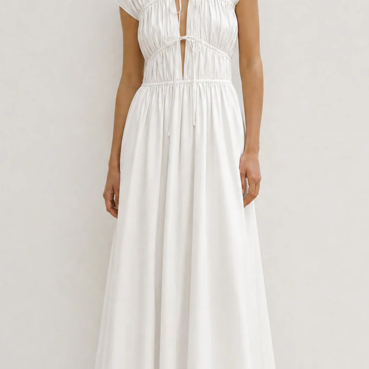 Ceres Organic Cotton Midi Dress White