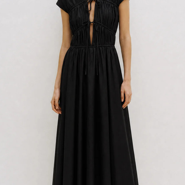 Ceres Organic Cotton Midi Dress Black
