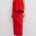 Rouched Tube Dress in Red