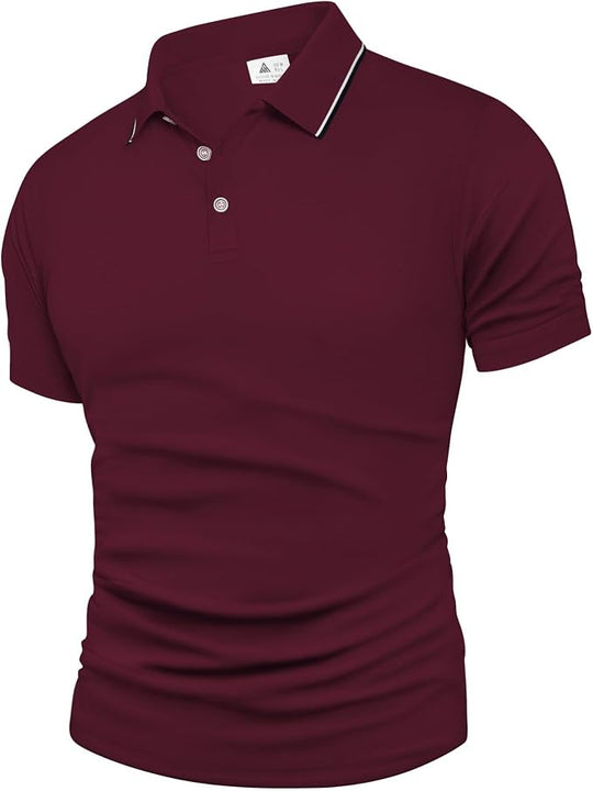 Polo Shirt Men Short Sleeve Breathable Red Shirt