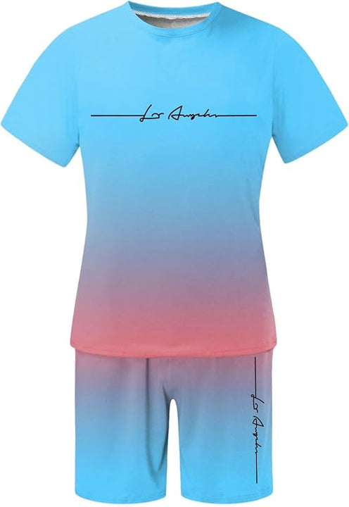 Men’s 2-Piece Gradient Short Set