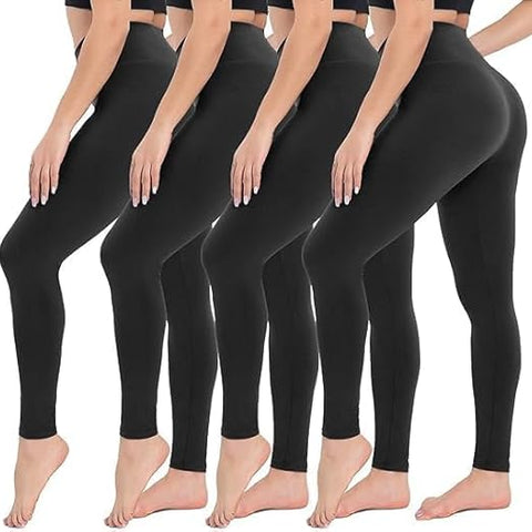 4 Pack Leggings for Women - High Waisted