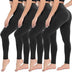 4 Pack Leggings for Women - High Waisted