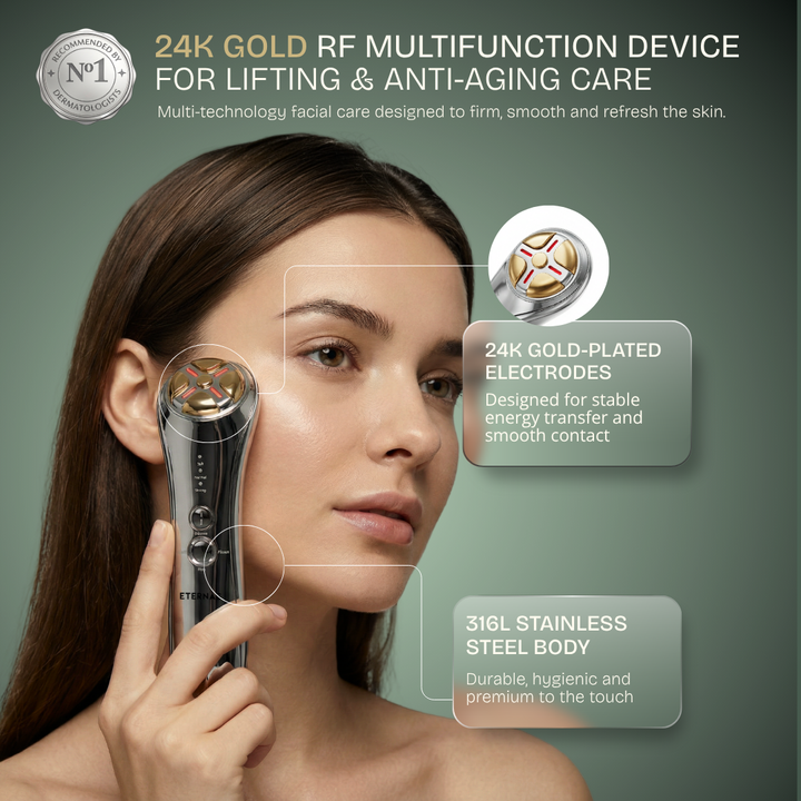 24K Gold Multi-RF Beauty Wand — 5 Modes for Face & Body