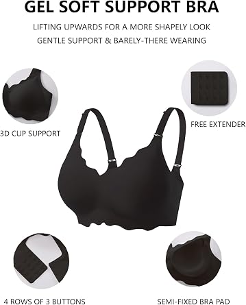Women's Jelly Bra – Wireless Scalloped Push Up Bra