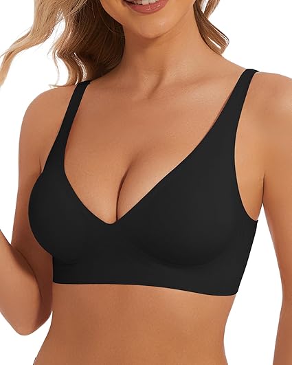 Women's Deep V Wireless Push Up Bra