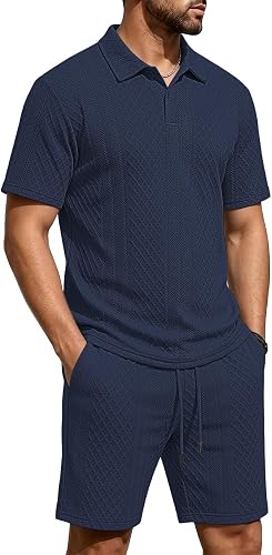 Men’s 2-Piece Casual Polo Shirt & Shorts Set