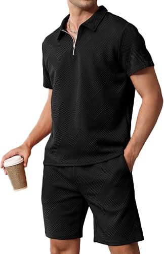 Men's 2 Piece Sets Matching Short Sets Cotton