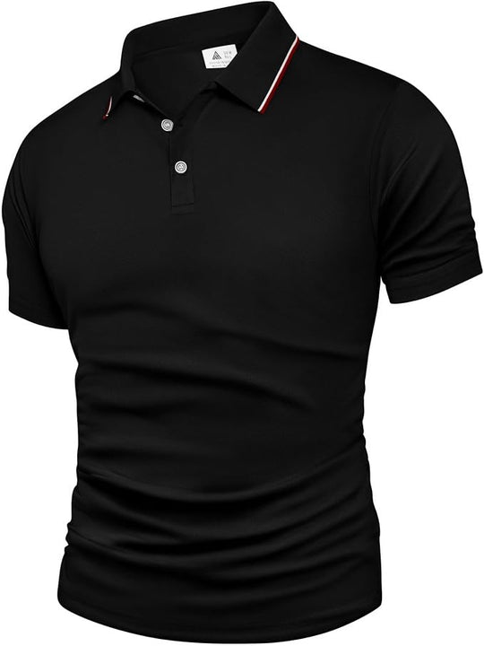 Polo Shirt Men Short Sleeve Black Shirt
