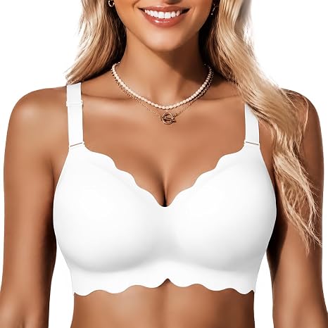 Women's Jelly Bra – Wireless Scalloped Push Up Bra
