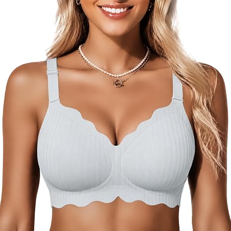 Women's Jelly Bra – Wireless Scalloped Push Up Bra