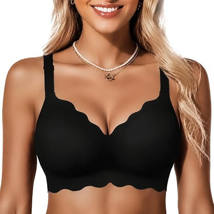 Women's Jelly Bra – Wireless Scalloped Push Up Bra