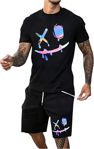 Men’s 2-Piece Graphic T-Shirt & Drawstring Shorts Set