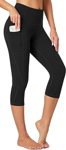 Women’s High Waist Capri Leggings with Pockets