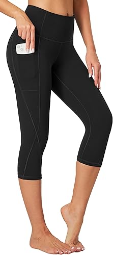 Women’s High Waist Capri Leggings with Pockets