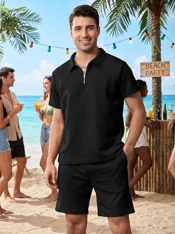 Men's 2 Piece Sets Matching Short Sets Cotton