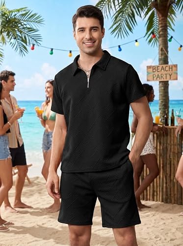 Men's 2 Piece Sets Matching Short Sets Cotton