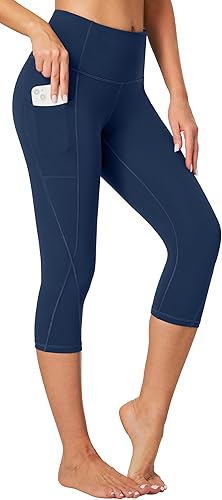 Women’s High Waist Capri Leggings with Pockets