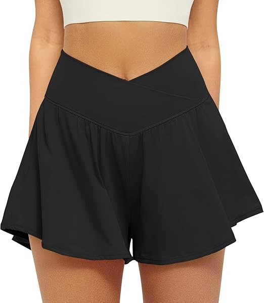 2-in-1 Flowy Running Shorts for Women | Crossover Athletic Shorts