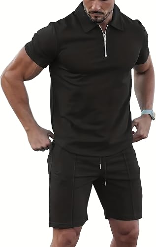 Men’s 2-Piece Tracksuit Set – Quarter-Zip Sweatshirt