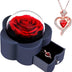 Eternal Rose with Heart Necklace – Romantic Flower