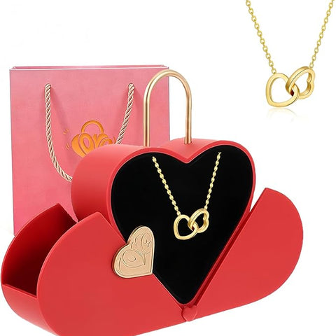 Heart-Shaped Jewelry Gift Box with Necklace