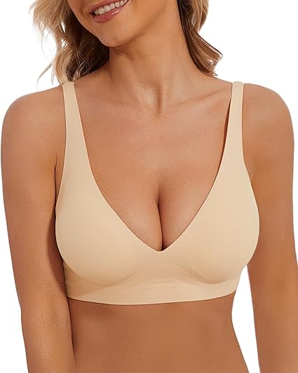 Women's Deep V Wireless Push Up Bra