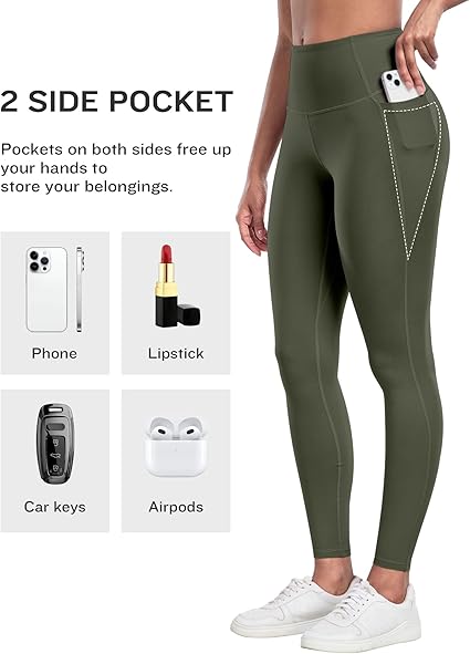 Leggings with Pockets for Women, 6 Packs