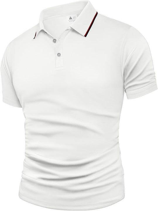 Polo Shirt Men Short Sleeve Breathable White Shirt