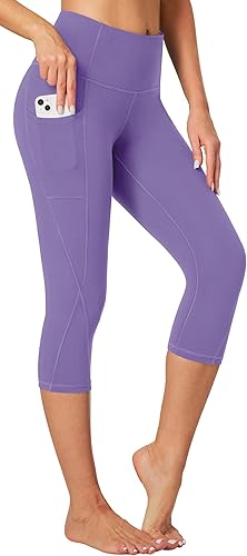 Women’s High Waist Capri Leggings with Pockets