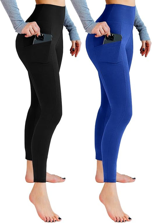 2 Pack Leggings with Pockets for Women