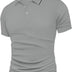 Polo Shirt Men Short Sleeve Gray Shirt
