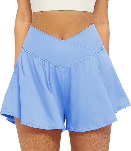 2-in-1 Flowy Running Shorts for Women | Crossover Athletic Shorts