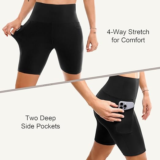 Women's Biker Shorts with Pockets 2 Pack