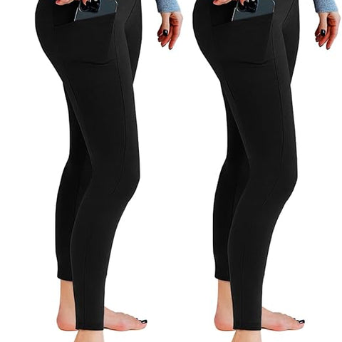 2 Pack Leggings with Pockets for Women