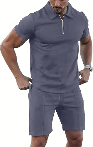 Men’s 2-Piece Tracksuit Set – Quarter-Zip Sweatshirt