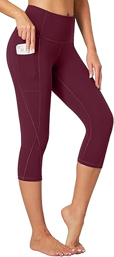 Women’s High Waist Capri Leggings with Pockets