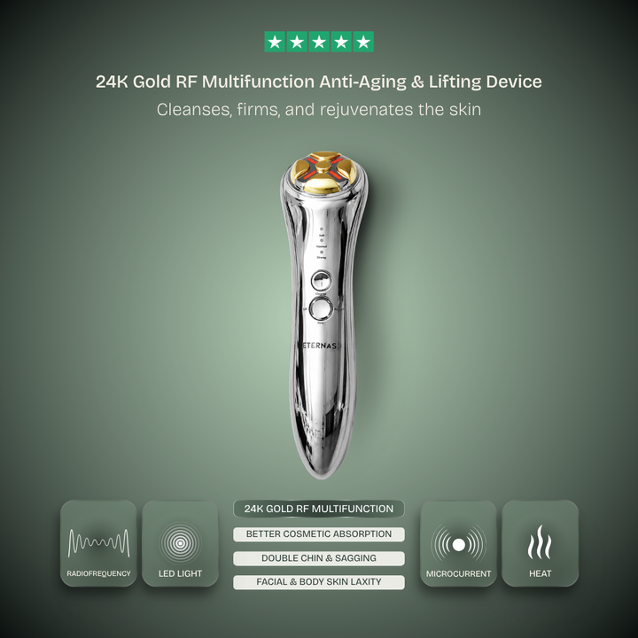 24K Gold Multi-RF Beauty Wand — 5 Modes for Face & Body
