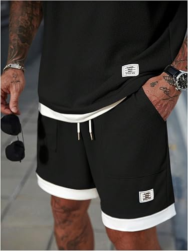 Men’s 2-Piece Waffle Knit Shorts Set