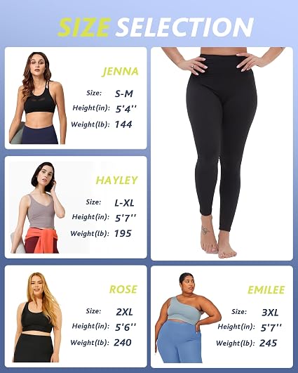 4 Pack Leggings for Women - High Waisted