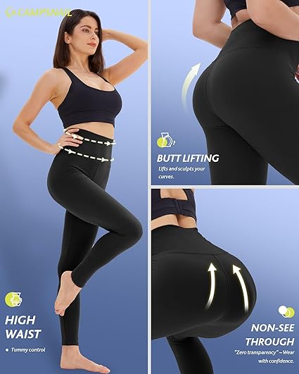 4 Pack Leggings for Women - High Waisted