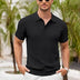 Mens Knit Polo Shirts Casual Short Sleeve