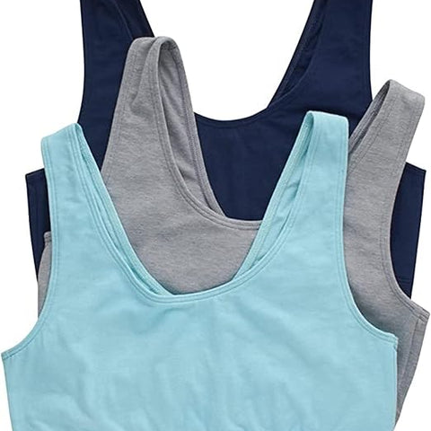 Cotton Scoopneck Bralette 3-Pack for Women