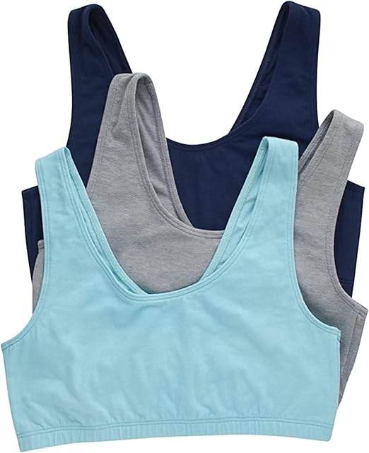 Cotton Scoopneck Bralette 3-Pack for Women