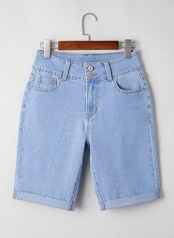 Stretchy High-Waisted Jean Shorts for Women